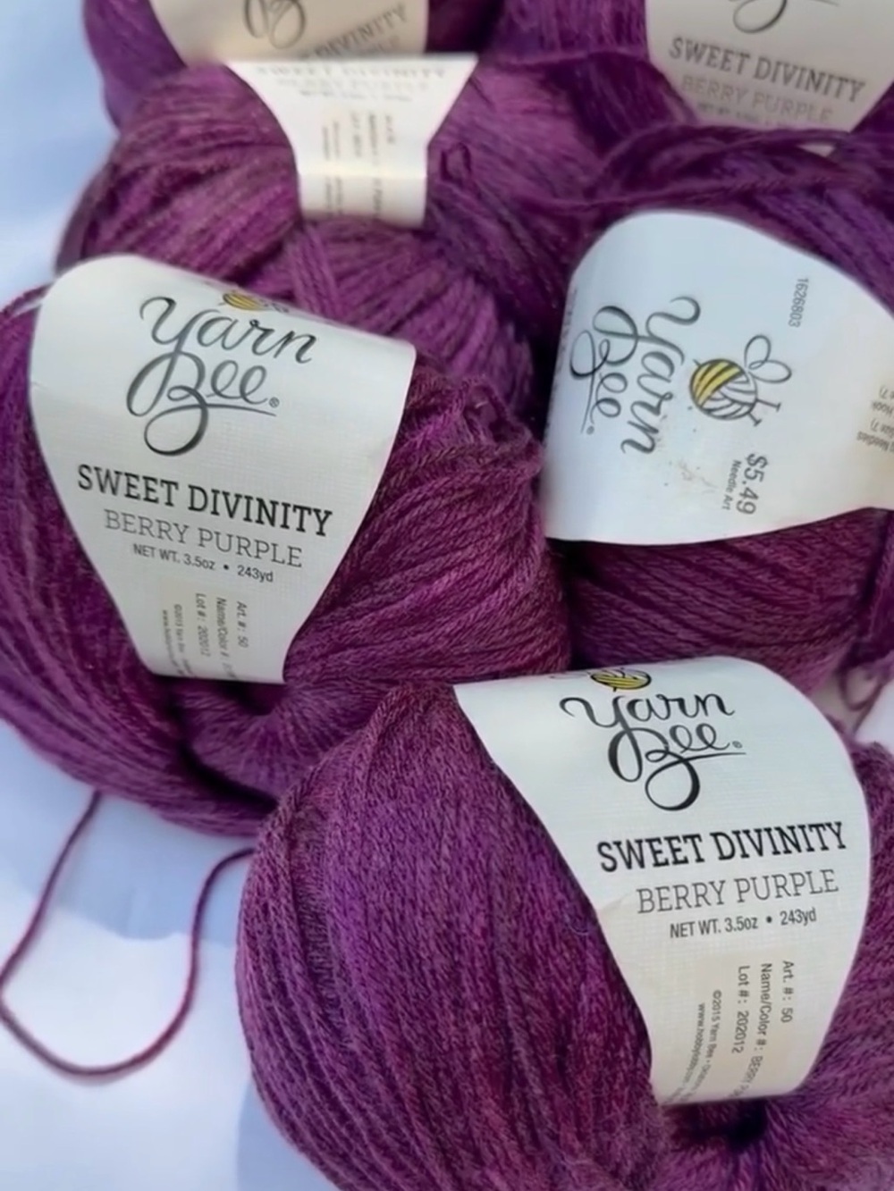 Yarn Bee Sweet Divinity Berry Purple Yarn - Soft Hand-Dyed Look